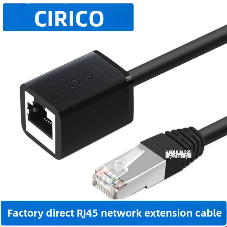 RJ45 tinklo pratęsimo kabelis, CAT5E FTP 26AWG, grynas varis, vyras–moteris jungtis, perdavimo greitis 150