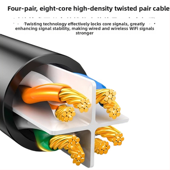 CAT6E sieťový kábel, RJ-45, zvinuté dvojlinky, čistá meď, 1000 Mbps