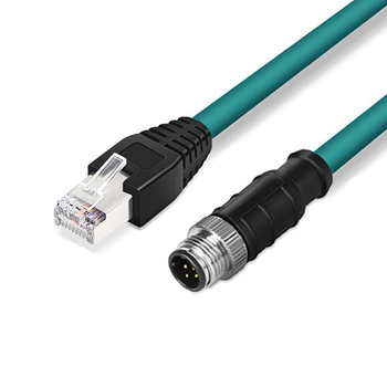 M12 na RJ45 mrežni kabel, 4-žilni, 26 AWG, uvijeni par, RJ-45 konektor, OEM obrada