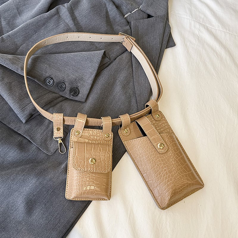 PU juosmens rankinė su magnetiniu užsegimu, 3D išorė, telefono kišenė