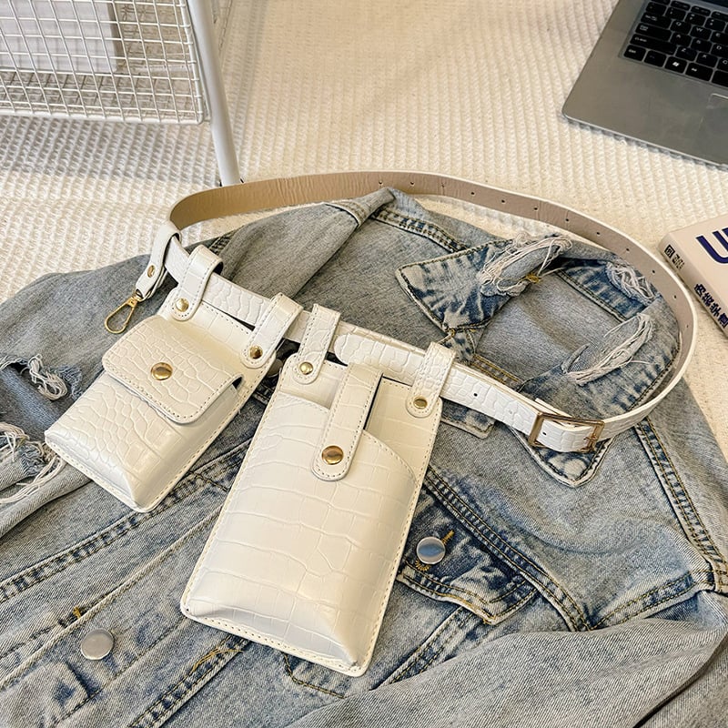 PU juosmens rankinė su magnetiniu užsegimu, 3D išorė, telefono kišenė