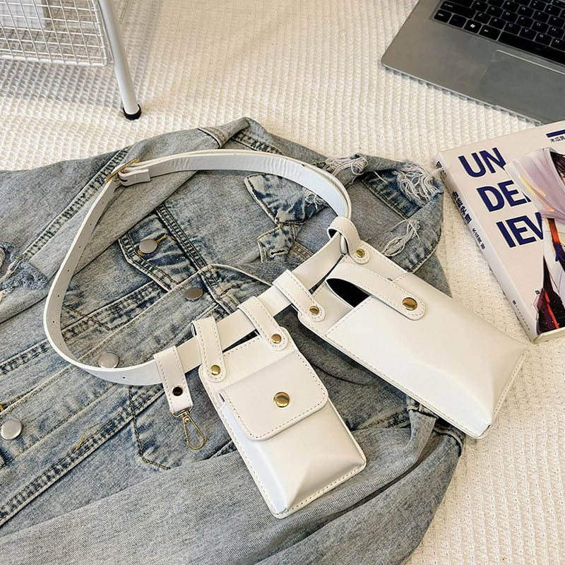 PU juosmens rankinė su magnetiniu užsegimu, 3D išorė, telefono kišenė