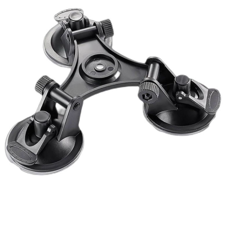 Suport auto cu ventuză pentru GoPro – model Xp01-1, Hongwei; Material: piese din plastic; Greutate maximă: sub 2 kg; Include: ventuză, cap pan/tilt și clips pentru telefon