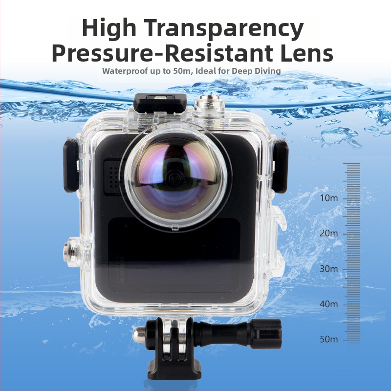 GoPro MAX 2 veekindel korpus panoraamika kaamerale – sisaldab alus ja roostevabast terasest kruvi