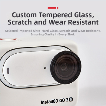 Ochranné sklo objektívu pre Insta360 GO 3S – anti-fog, anti-scratch optické sklo; Značka Love xiaou; Modely A-I3G3S-BHJ-GL / A-I3G3S-BHJ-PC; Kompatibilné s Insta360 GO; Materiál: sklo, plast; Tlač logo: prispôsobiteľné.