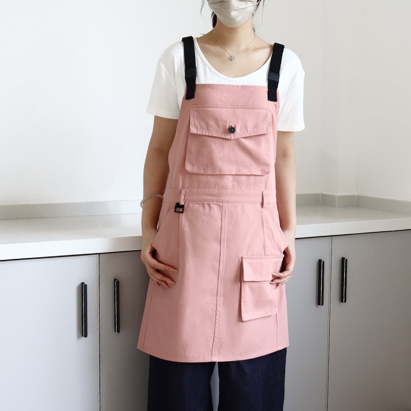 Bez rukava pregača za zaštitu od mrlja, poliester-pamučna tkanina, korejski stil, za catering