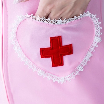 Cosplay haljina za medicinsku sestru — poliester, stojeći ovratnik, kratki rukavi, odvodi vlagu, 90–95% poliester