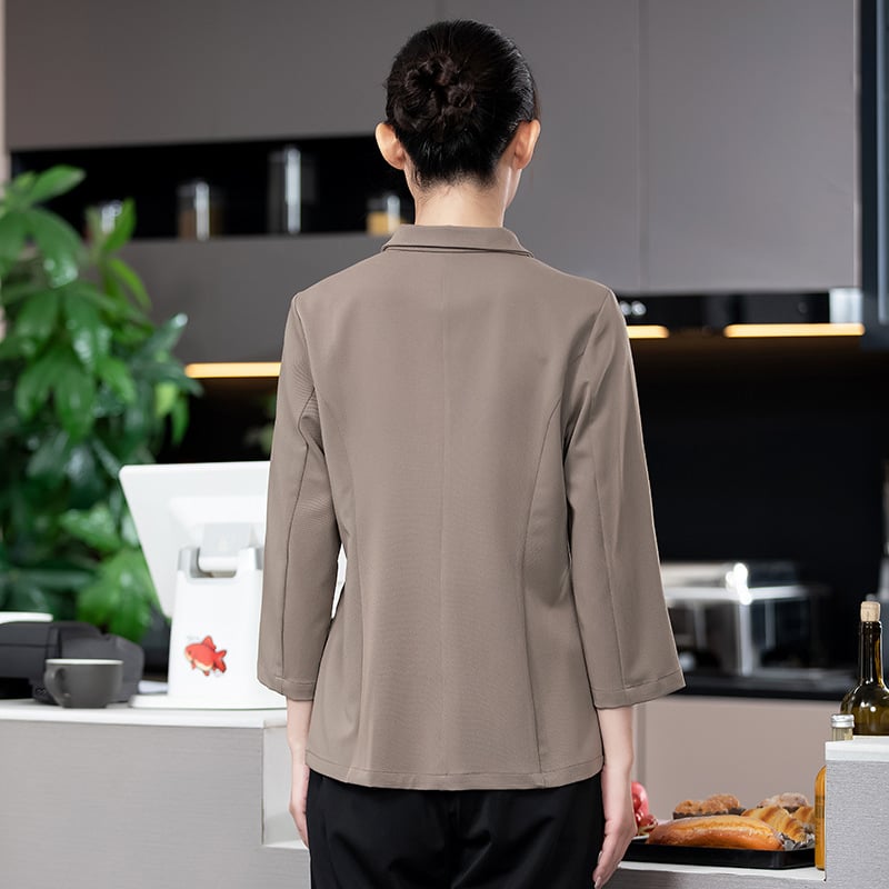 Top unisex pentru curățenie - cu rever, mâneci lungi, material care elimină umezeala, amestec bumbac-poliester, potrivit pentru iarnă, primăvară și toamnă