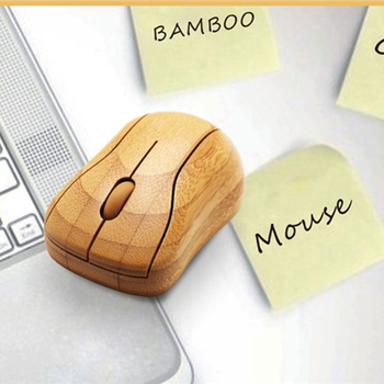 Mouse wireless din bambus Mg95, marca Running, cu 2 butoane