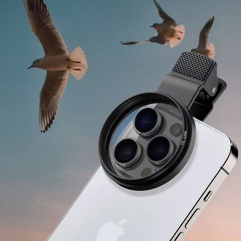 Regulējams CPL polarizators mobilajai fotogrāfijai un ainavām ar ND filtru, universāla saderība