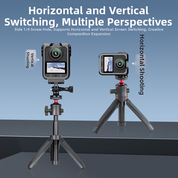 DJI Osmo 360 panoraminės kameros apsauginis rėmas – metalinė konstrukcija su objektyvo dangteliu