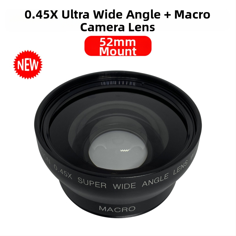 Divu funkciju platleņķa makro objektīvs ar fiksētu fokusu, kamerai – 18 mm, F2.0, filtra diametrs 52 mm, modelis JV-CL52