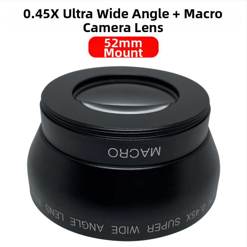 Divu funkciju platleņķa makro objektīvs ar fiksētu fokusu, kamerai – 18 mm, F2.0, filtra diametrs 52 mm, modelis JV-CL52
