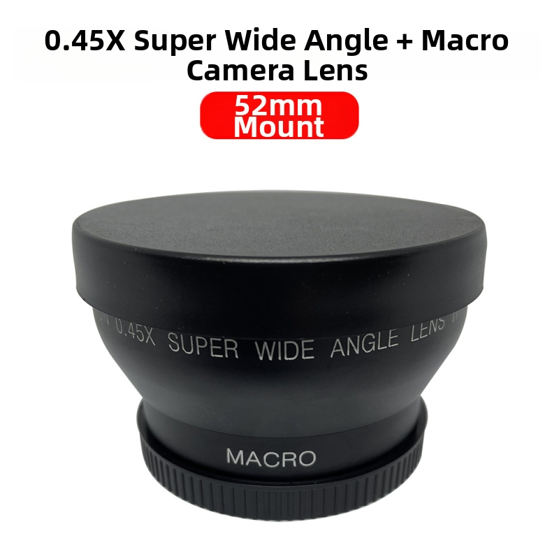 Divu funkciju platleņķa makro objektīvs ar fiksētu fokusu, kamerai – 18 mm, F2.0, filtra diametrs 52 mm, modelis JV-CL52