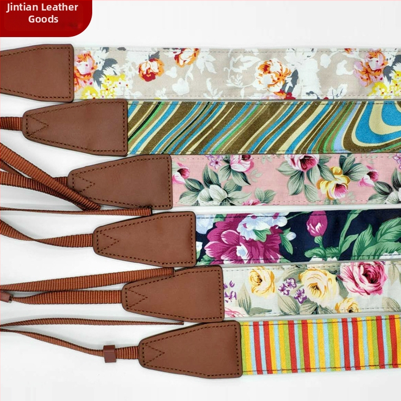 DSLR kamera vállpánt — marhabőr, etnikus vintage művészi stílus, OEM