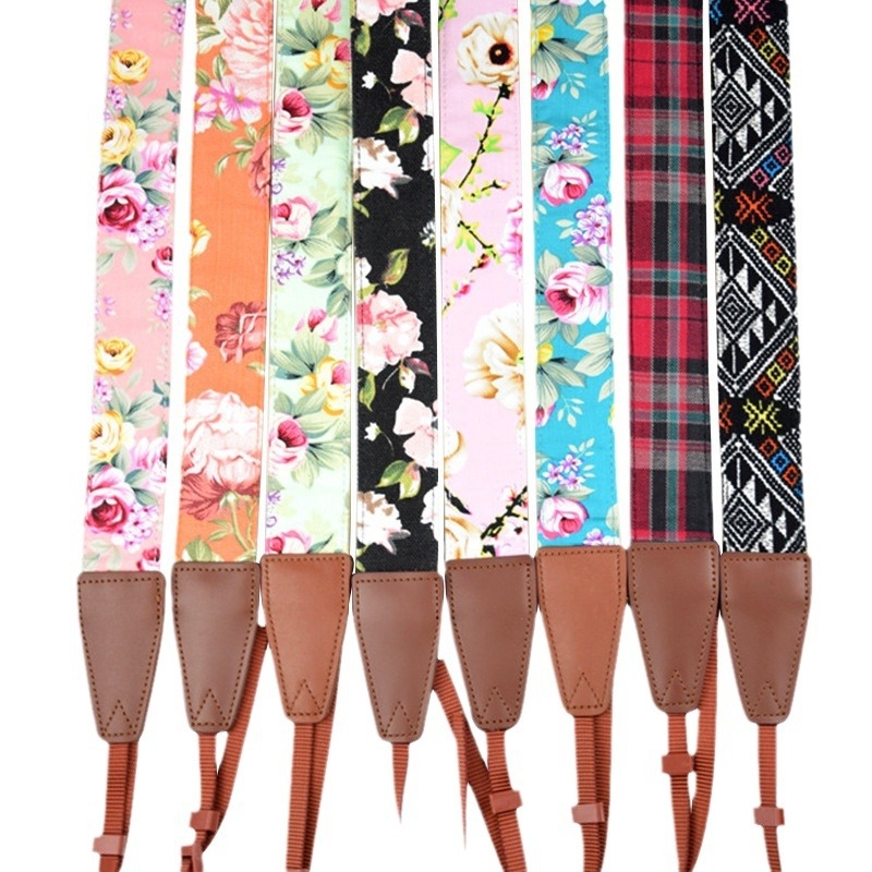 DSLR kamera vállpánt — marhabőr, etnikus vintage művészi stílus, OEM