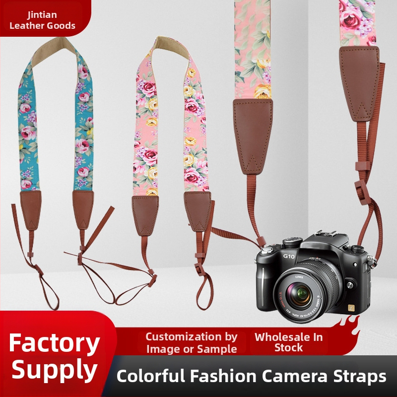 DSLR kamera vállpánt — marhabőr, etnikus vintage művészi stílus, OEM