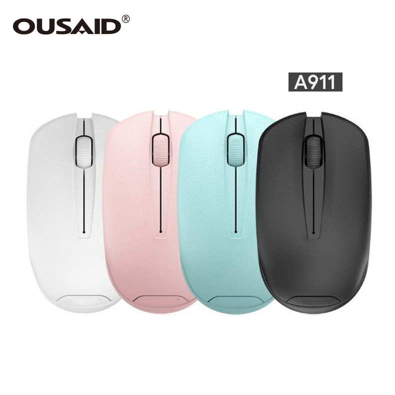 Mouse de birou wireless A911, trei butoane, 2.4G, 1600 DPI, design ergonomic