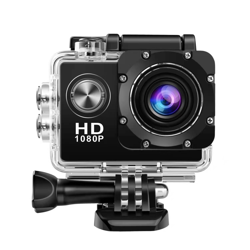 Cameră de acțiune impermeabilă pentru scufundări și ciclism outdoor, înregistrare HD, ecran LCD 2,0, stocare pe card TF, autonomie baterie 1 oră