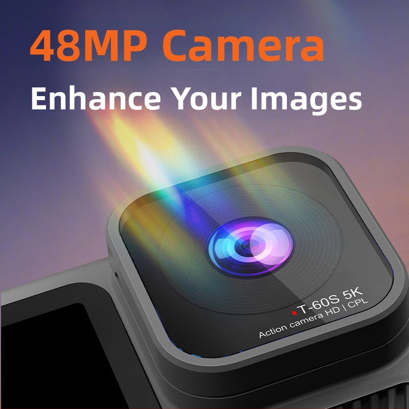 4K vodotesná kamera pre akcie so dvojitou obrazovkou a WiFi, 128GB úložisko