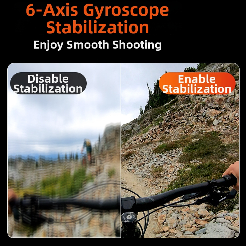 4K vodotesná kamera pre akcie so dvojitou obrazovkou a WiFi, 128GB úložisko