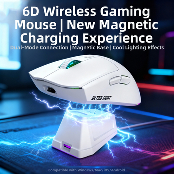 Bezvadu magnētiskā pelei, dubultā RGB apgaismojums, 7 taustiņi, optiskais sensors