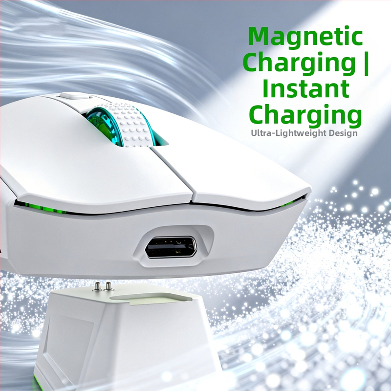 Bezvadu magnētiskā pelei, dubultā RGB apgaismojums, 7 taustiņi, optiskais sensors