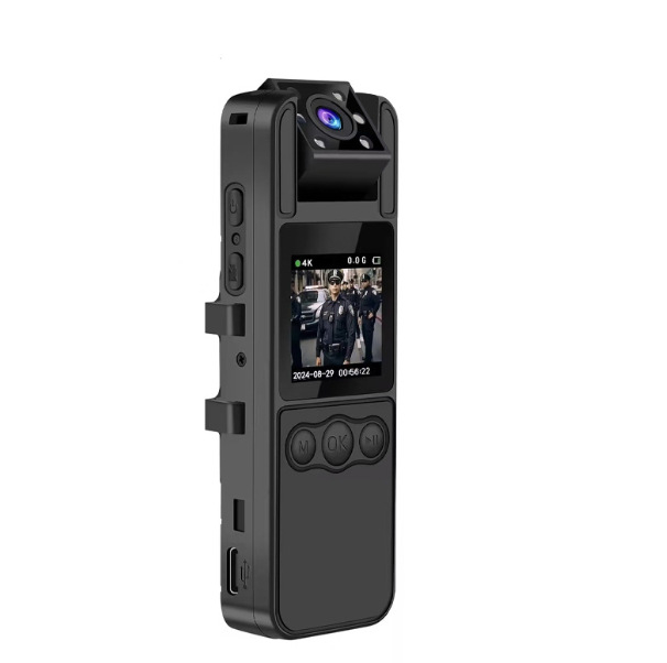 Nosiva kamera s klipom na leđima – 4K HD, Wi‑Fi, infracrveno noćno snimanje, 1,3 inčni LCD zaslon, TF kartica za pohranu