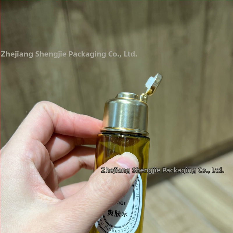 PET pudele ar flip vāciņu vannas eļļas un kosmētikas iepakojumam — Blow molding ražošana, etiķetēšana, vāciņš iekļauts