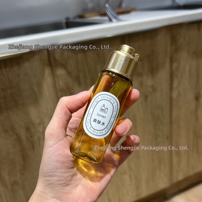 PET butelis su flip dangteliu vonios aliejui ir kosmetinei pakuotei — Blow molding gamyba, paviršiaus apdorojimas etiketėms, dangtelis įtrauktas