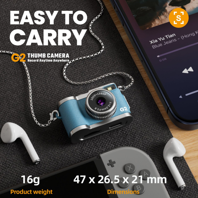 Μίνι ψηφιακή κάμερα σε ρετρό στυλ, φορητή για φωτογραφίες και βίντεο, μοντέλο G2, αποθήκευση TF, οθόνη LCD 0.96'', σώμα ABS, διάρκεια μπαταρίας περίπου 2 ώρες, εύρος pixel 500