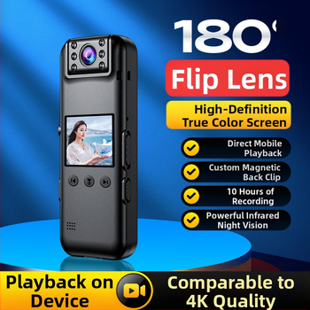 Aivalo A81 4K telo-nosený videorekordér s 1,3-palcovým LCD, TF kartou, nočné videnie, proti traseniu, zadný klip