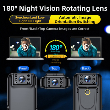 Aivalo A81 4K telo-nosený videorekordér s 1,3-palcovým LCD, TF kartou, nočné videnie, proti traseniu, zadný klip