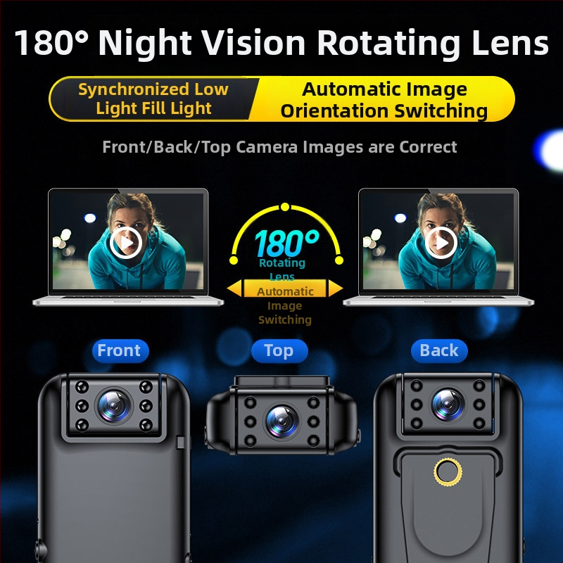 Aivalo A81 4K telo-nosený videorekordér s 1,3-palcovým LCD, TF kartou, nočné videnie, proti traseniu, zadný klip