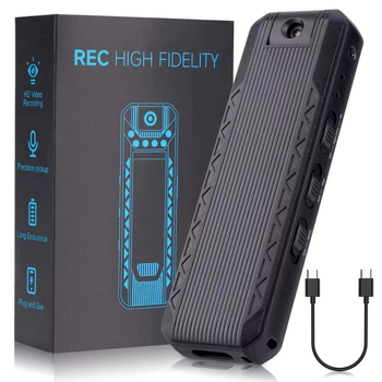 Cameră pentru conferințe cu clips pe spate — înregistrare video 1080P WiFi, vedere de noapte infraroșu, stocare TF portabil