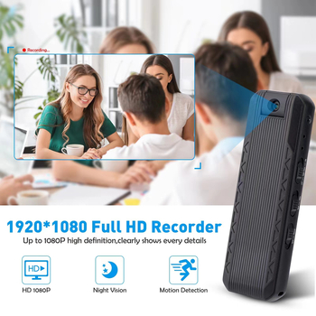 Cameră pentru conferințe cu clips pe spate — înregistrare video 1080P WiFi, vedere de noapte infraroșu, stocare TF portabil