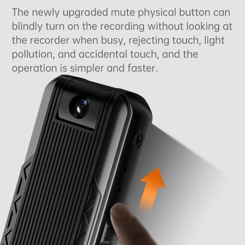 Cameră pentru conferințe cu clips pe spate — înregistrare video 1080P WiFi, vedere de noapte infraroșu, stocare TF portabil