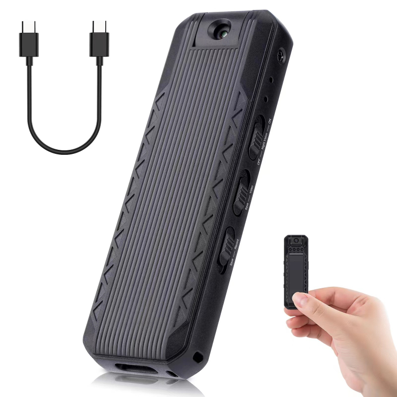 Cameră pentru conferințe cu clips pe spate — înregistrare video 1080P WiFi, vedere de noapte infraroșu, stocare TF portabil