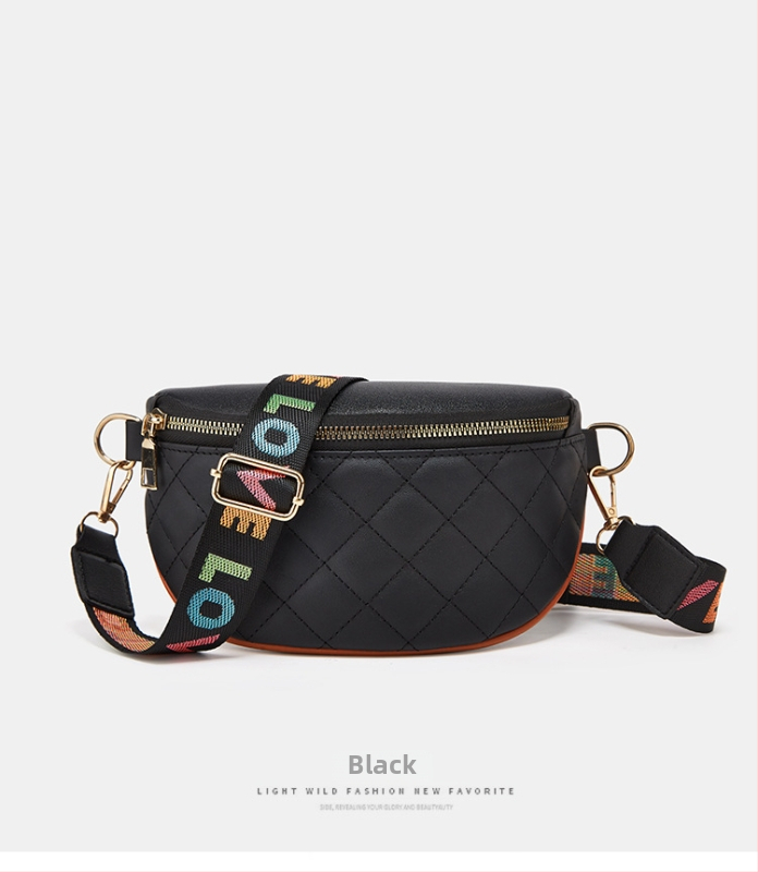 Crossbody jostas soma ar izšūtu rombu rakstu, PVC materiāls, rāvējslēdzējs, iekšējie kabatas telefona un personas identifikācijas kartei