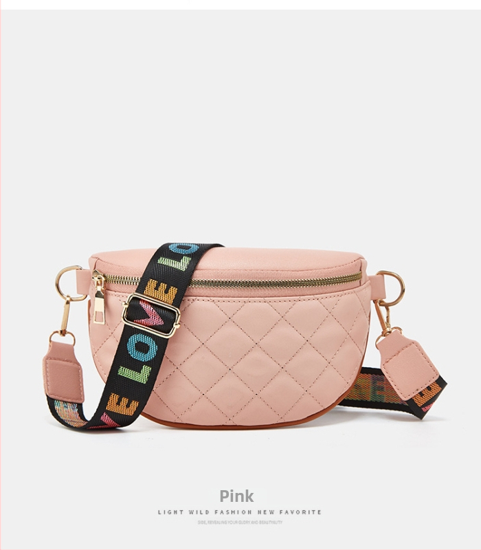 Crossbody jostas soma ar izšūtu rombu rakstu, PVC materiāls, rāvējslēdzējs, iekšējie kabatas telefona un personas identifikācijas kartei