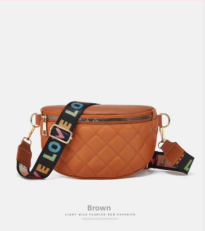 Crossbody jostas soma ar izšūtu rombu rakstu, PVC materiāls, rāvējslēdzējs, iekšējie kabatas telefona un personas identifikācijas kartei