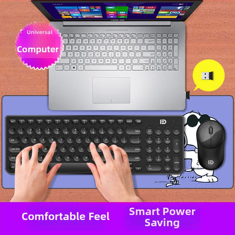 Bezdrôtový set klávesnice a myši: 2,4G bezdrôtové pripojenie, USB rozhranie pre klávesnicu a myš, 1600 DPI, ergonomický dizajn, vodotesný