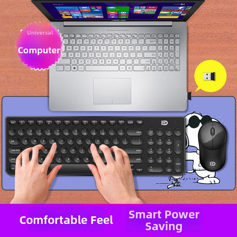 Bezdrôtový set klávesnice a myši: 2,4G bezdrôtové pripojenie, USB rozhranie pre klávesnicu a myš, 1600 DPI, ergonomický dizajn, vodotesný