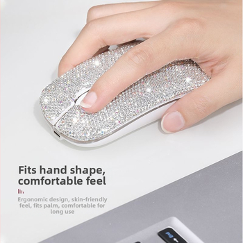 Bezdrôtová myš s diamantovým osadením, štýlový dizajn, nabíjateľná, inteligentná, univerzálna kompatibilita