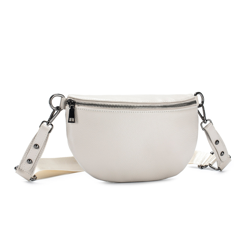 Ādas josta soma – pilsētas vienkāršs stils, augšējā slāņa liellopa āda, rāvējslēdzējs aizdare, poliestera oderējums, iekšējās kabatas: rāvējslēdzēja kabata, tālruņa kabata, ID kabata