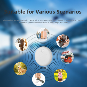 AirTag-kompatibilný sledovač F6 – 210 mAh batéria, iOS kompatibilita, hmotnosť 9 g, ABS materiál