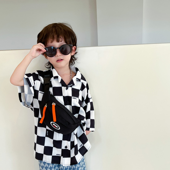 Dječja crossbody torba od najlona, unisex, jedna naramenica, jednofarbni uzorak, protiv krađe