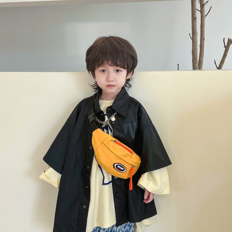 Dječja crossbody torba od najlona, unisex, jedna naramenica, jednofarbni uzorak, protiv krađe