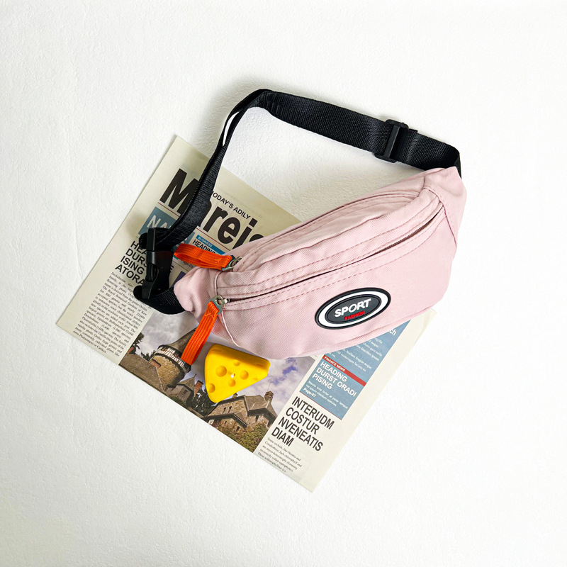 Dječja crossbody torba od najlona, unisex, jedna naramenica, jednofarbni uzorak, protiv krađe