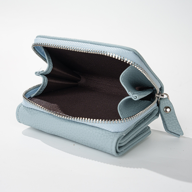 Novčanik za kovanice s lychee uzorkom, PU koža, integrirani držač kartica, unisex poslovni stil, proljeće 2025